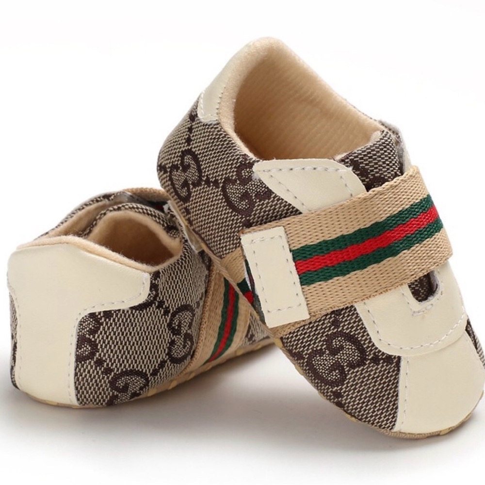 Gucci Baby Walker Shoes in Brown and Cream